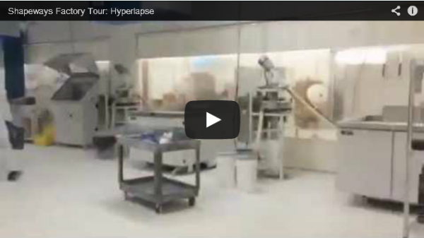 40 sec video of Shapeways 3D printing studio